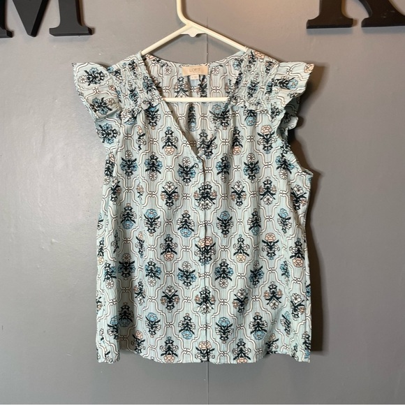 Loft women’s light blue Patterned Sleeveless Top size small - Picture 1 of 9